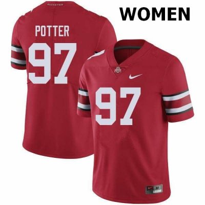 Women's Ohio State Buckeyes #97 Noah Potter Red Nike NCAA College Football Jersey Hot WFH6644EB